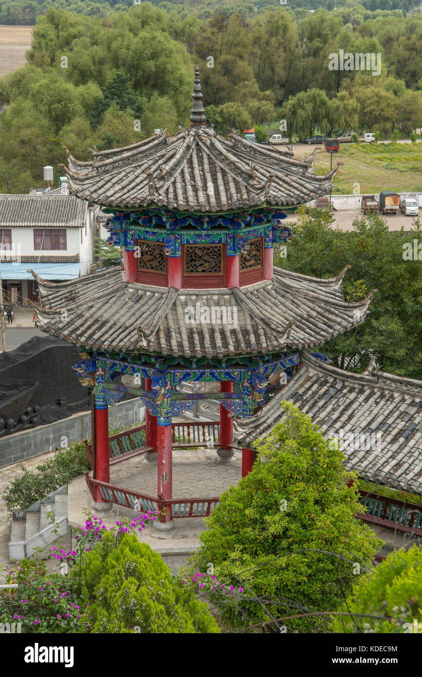 Pavilion al memoriale per la lunga marcia, shigu, Yunnan, Cina Foto Stock