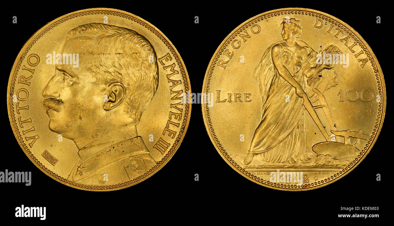 Italia 1912 100 Lira Foto Stock