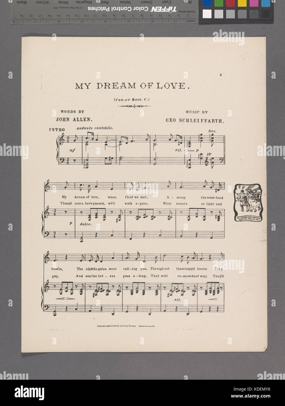 Il mio sogno di amore (NYPL ADE 609754 1955680) Foto Stock