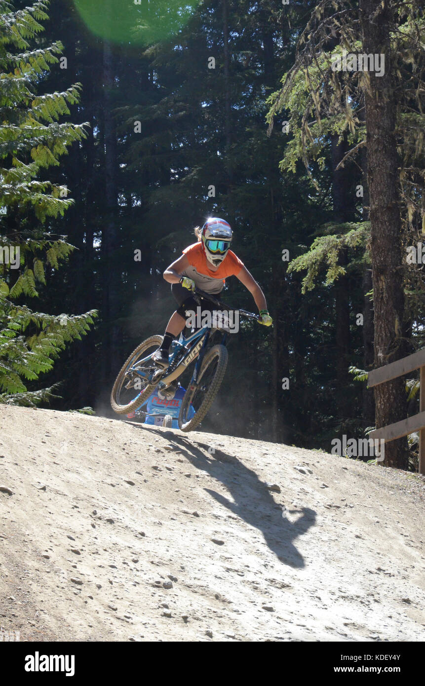 Aria di Fox in discesa - crankworx whistler 2017 Foto Stock