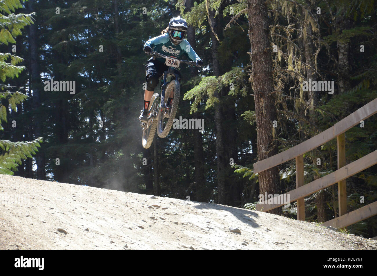 Aria di Fox in discesa - crankworx whistler 2017 Foto Stock