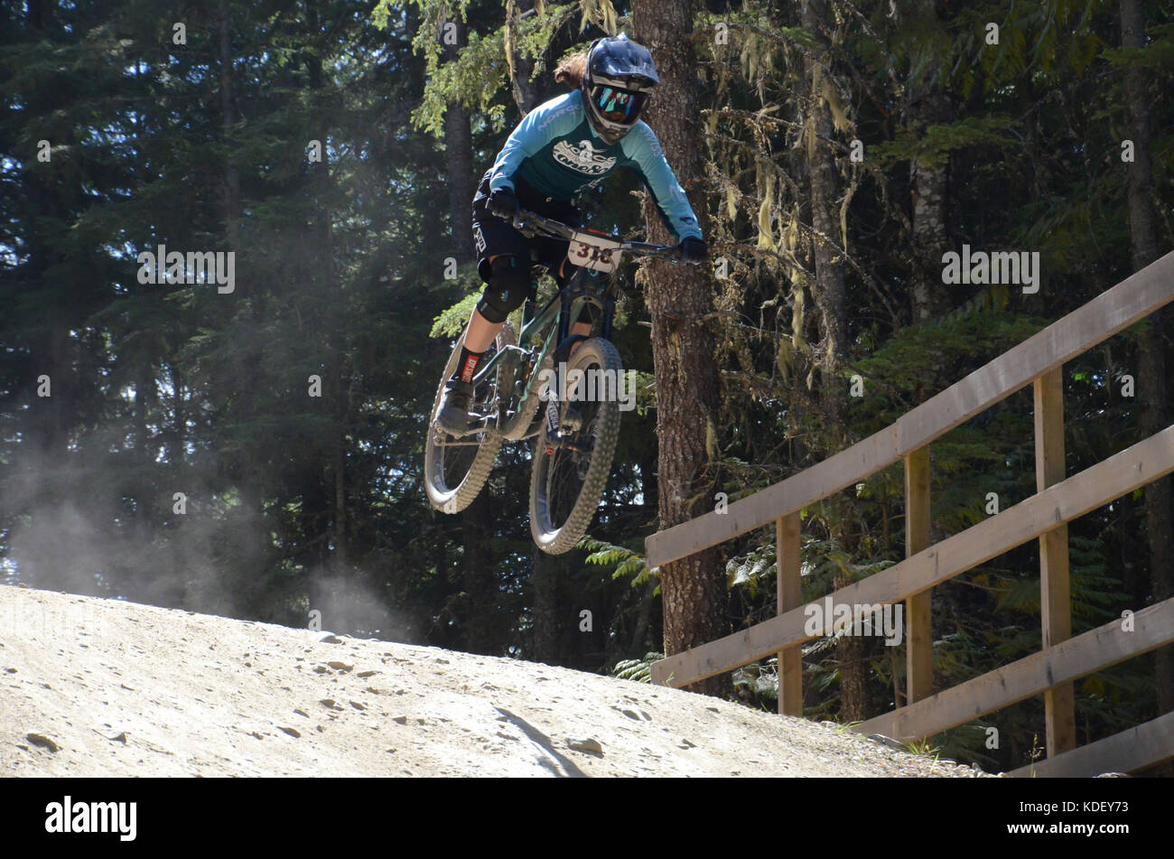 Aria di Fox in discesa - crankworx whistler 2017 Foto Stock