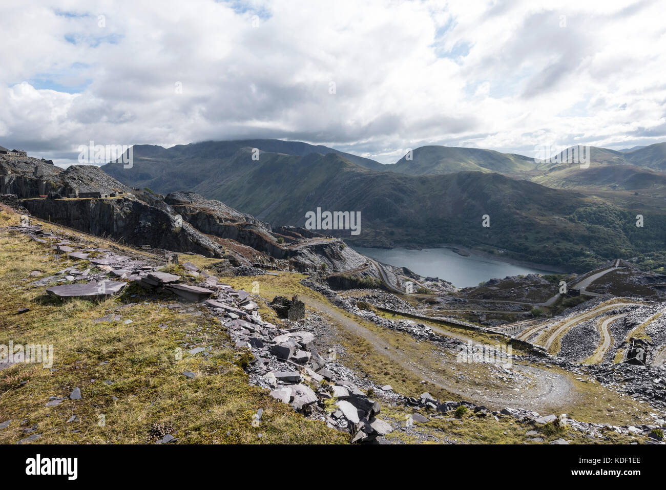 Dinorwic cava di ardesia tra Llanberis e Dinorwig Foto Stock