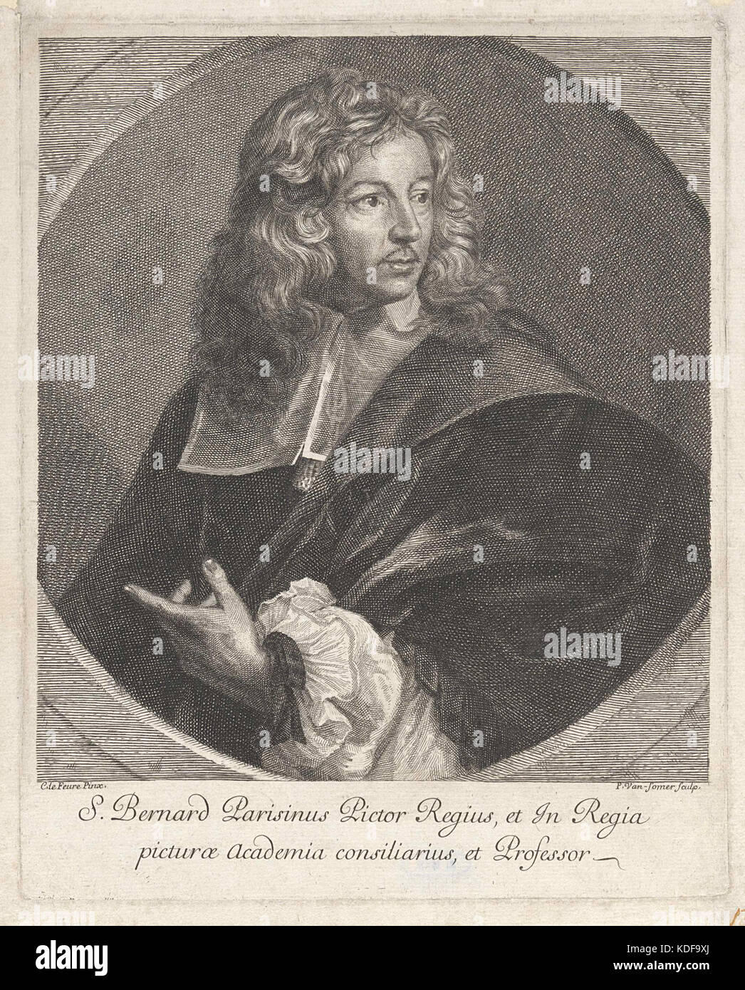 Portret van Samuel Jacques Bernard, Paul van Somer (II), 1670 1697 Foto Stock