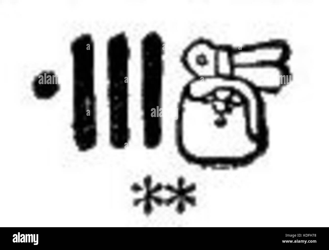 Geroglifici Maya Sidenote 153d Foto Stock