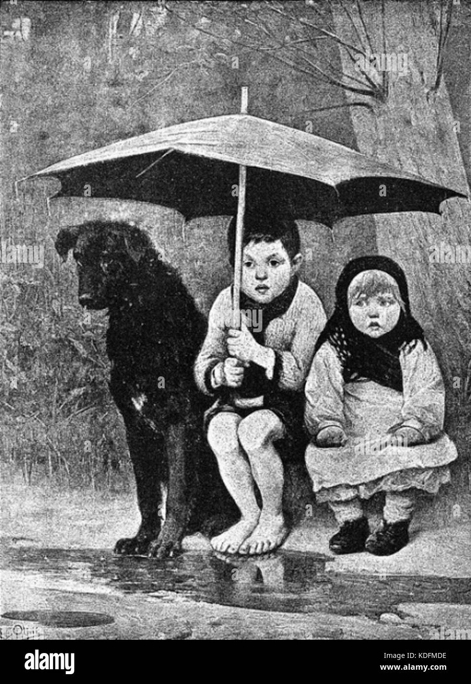 Questa immagine illustra una persona o un gruppo che utilizza un ombrello o altri mezzi per rimanere asciutti in caso di pioggia, catturando un momento di protezione dagli agenti atmosferici. Foto Stock