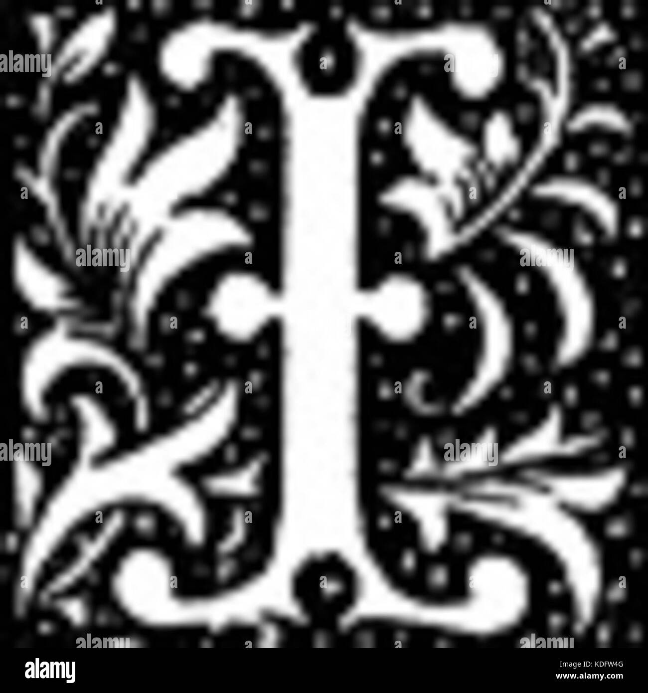Frondose lettera I Foto Stock