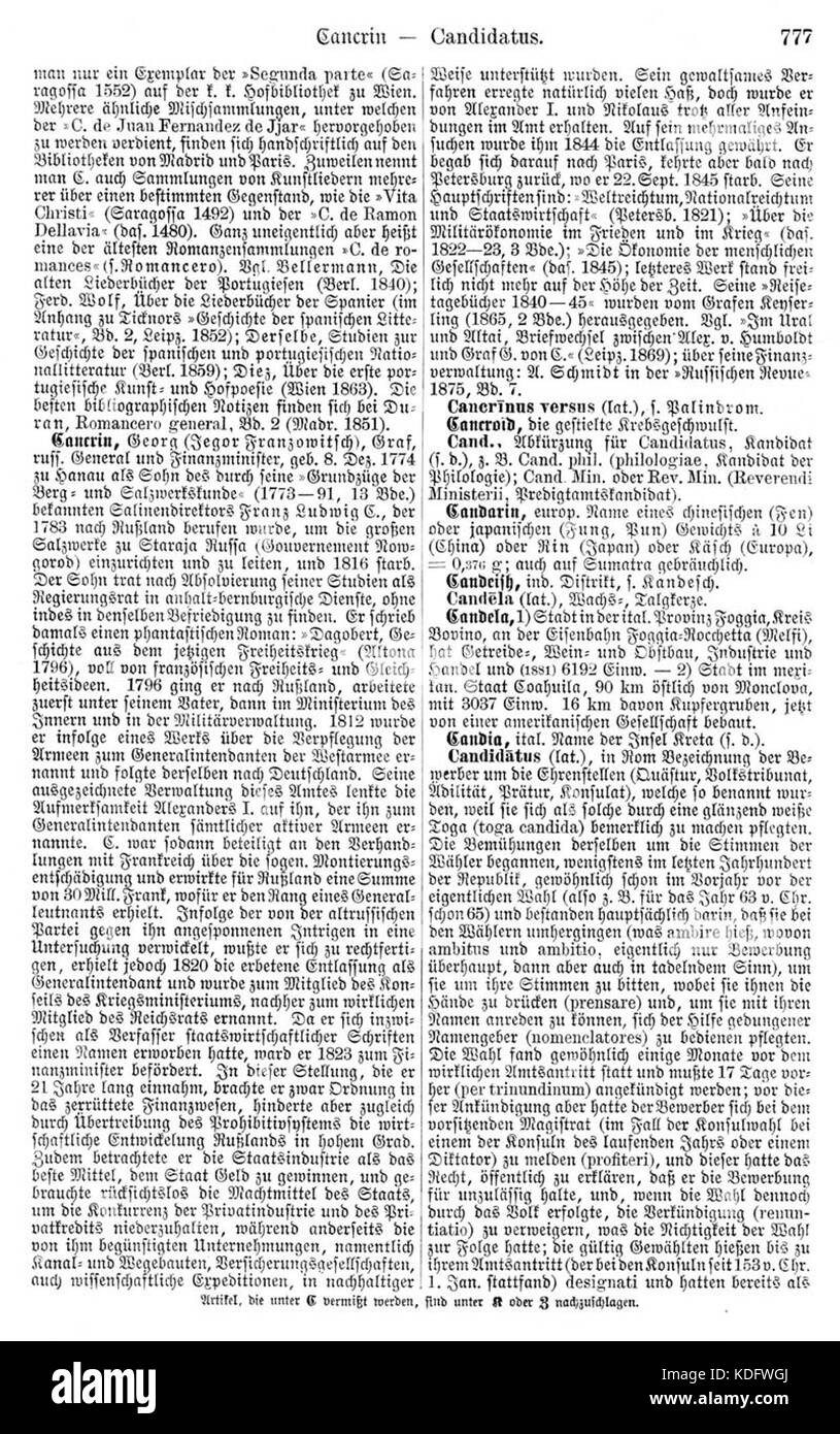 Un'immagine tratta da un volume della serie enciclopedica Meyers, possibilmente dal "Meyers b3 s0777", che documenta un soggetto o un luogo specifico con un dettagliato riferimento alla conoscenza tedesca nel XIX secolo. Foto Stock