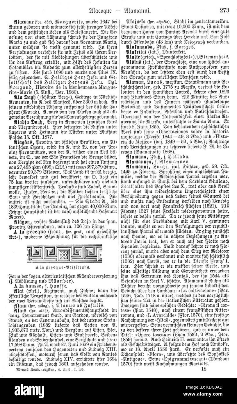 Questa immagine fa parte della raccolta "Meyers" e mostra un oggetto o una scena etichettati come "b1 s0273". Il contesto della fotografia e il suo esatto soggetto possono riguardare la fotografia europea o il patrimonio architettonico. Foto Stock