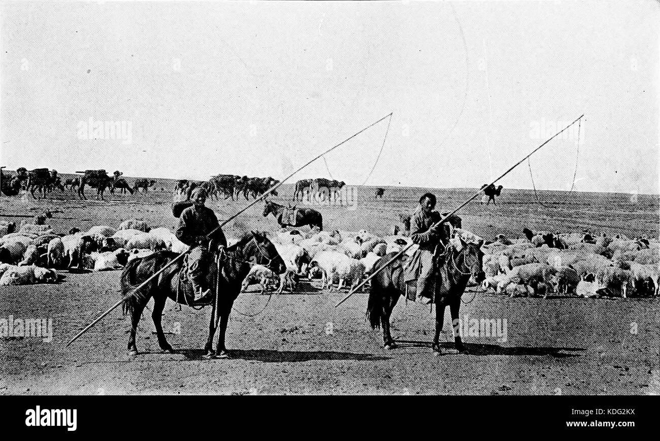Mongolo portante headsmen Lazzi Foto Stock