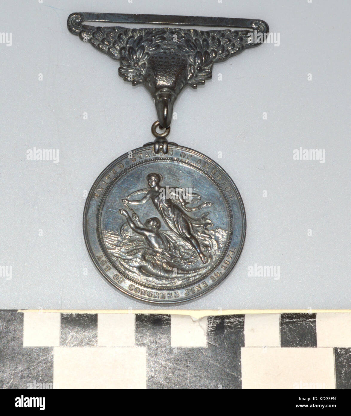 Argento risparmio vita Medaglia al cap. Frank M. Rumbold Foto Stock