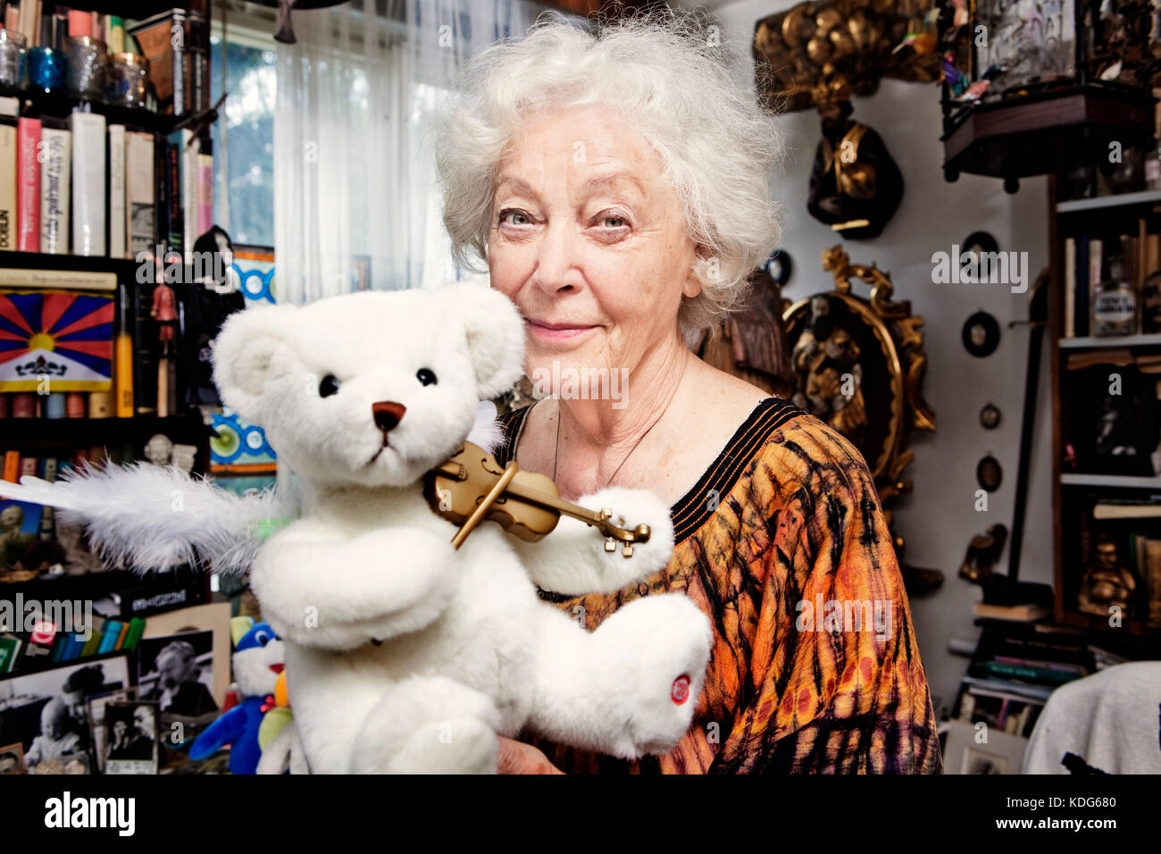 L'attrice ceca Kveta Fialova ha festeggiato il suo 80° compleanno a Praga, Repubblica Ceca, il 1° settembre 2009. Foto Stock