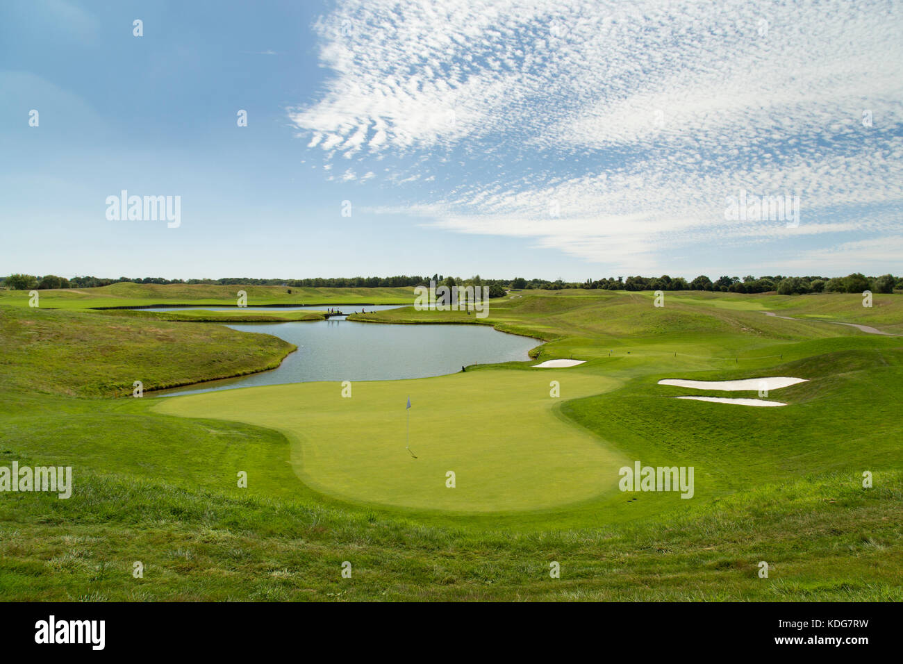 La Ryder Cup Flags & Buggy 2018 Foto Stock