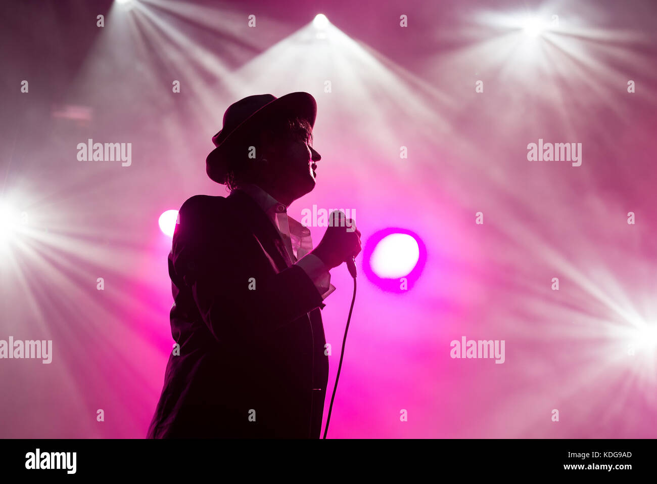 Benicassim, Spagna - Lug 15: pete doherty (musicista) esegue in concerto a fib festival il 15 luglio 2017 a Benicassim, Spagna. Foto Stock