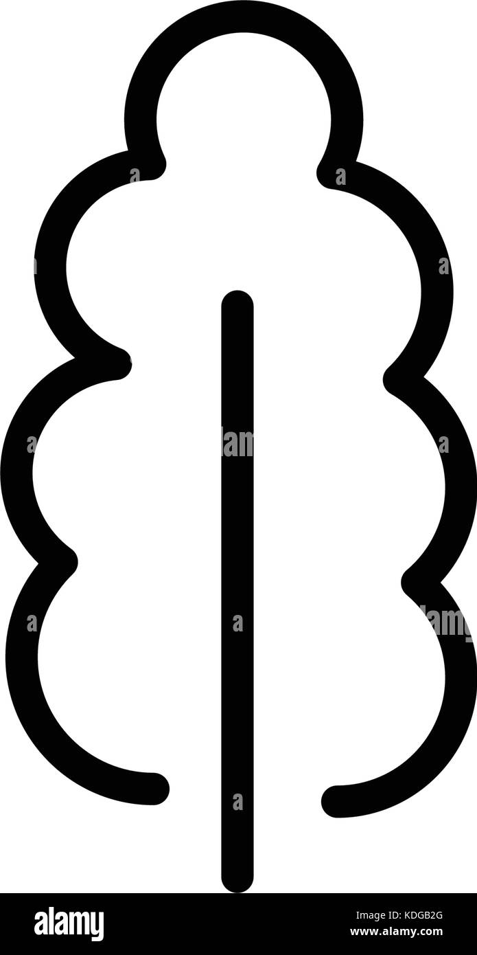 Isolato in bianco e nero e a colori bianco alberi illustrazioni. lineart vettore stile icona della foresta e il logo set. parco e giardino piatto di raccolta di segni. Illustrazione Vettoriale