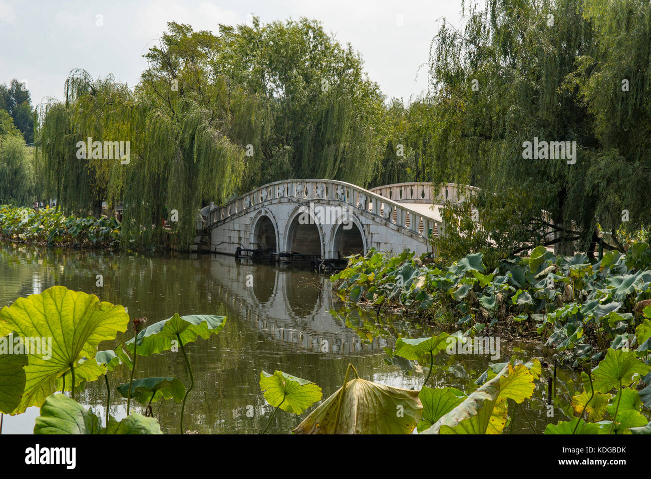 Ponte nel parco daguan, Kunming, Yunnan, Cina Foto Stock