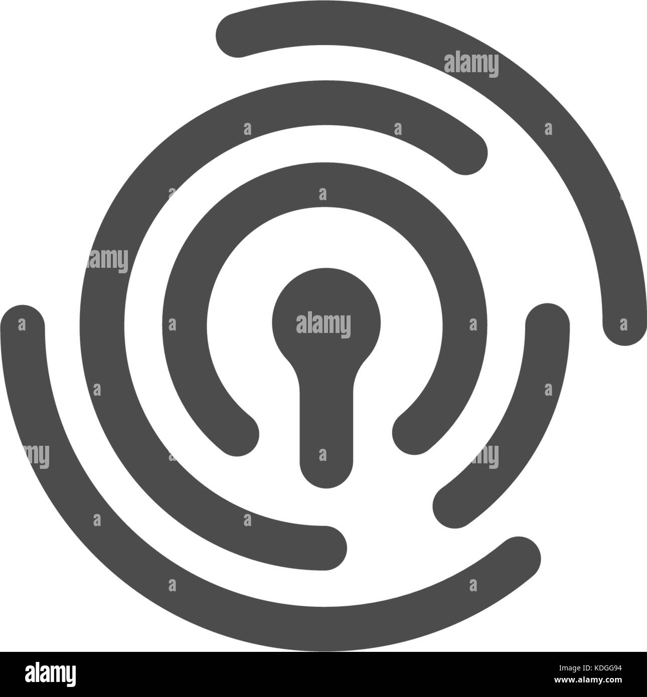 Identificazione della persona, vettore di identificazione personale logo astratto. Tecnologia di sicurezza, personale sicurezza sul web di informazioni id blocco. Polizia cibernetica icona. Illustrazione Vettoriale