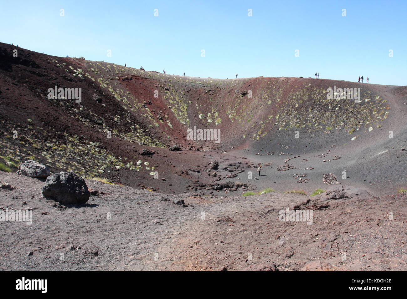 Cratere del vulcano Etna in Sicilia Foto Stock