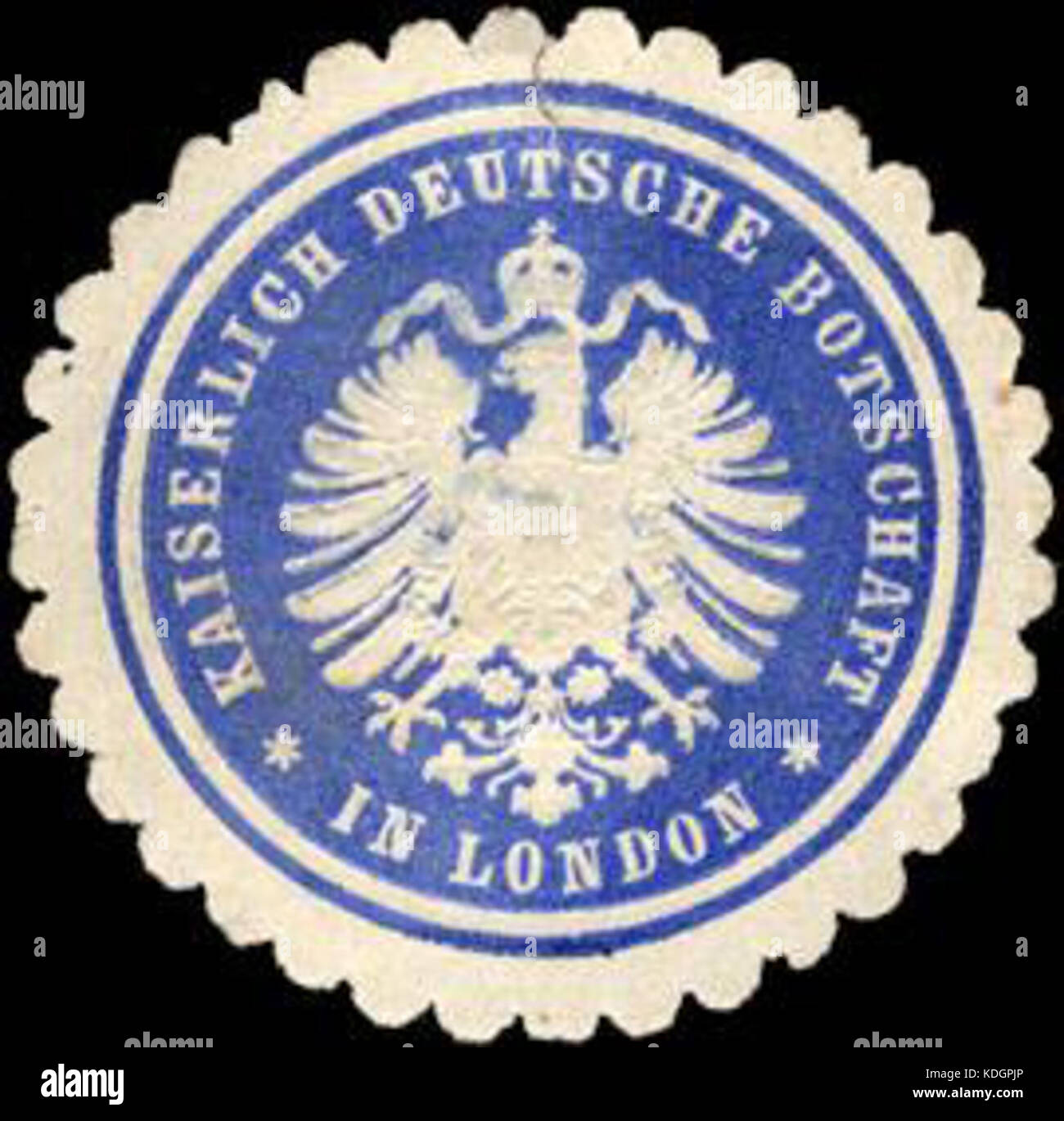 Siegelmarke Kaiserlich Deutsche Botschaft in London W0204473 Foto Stock