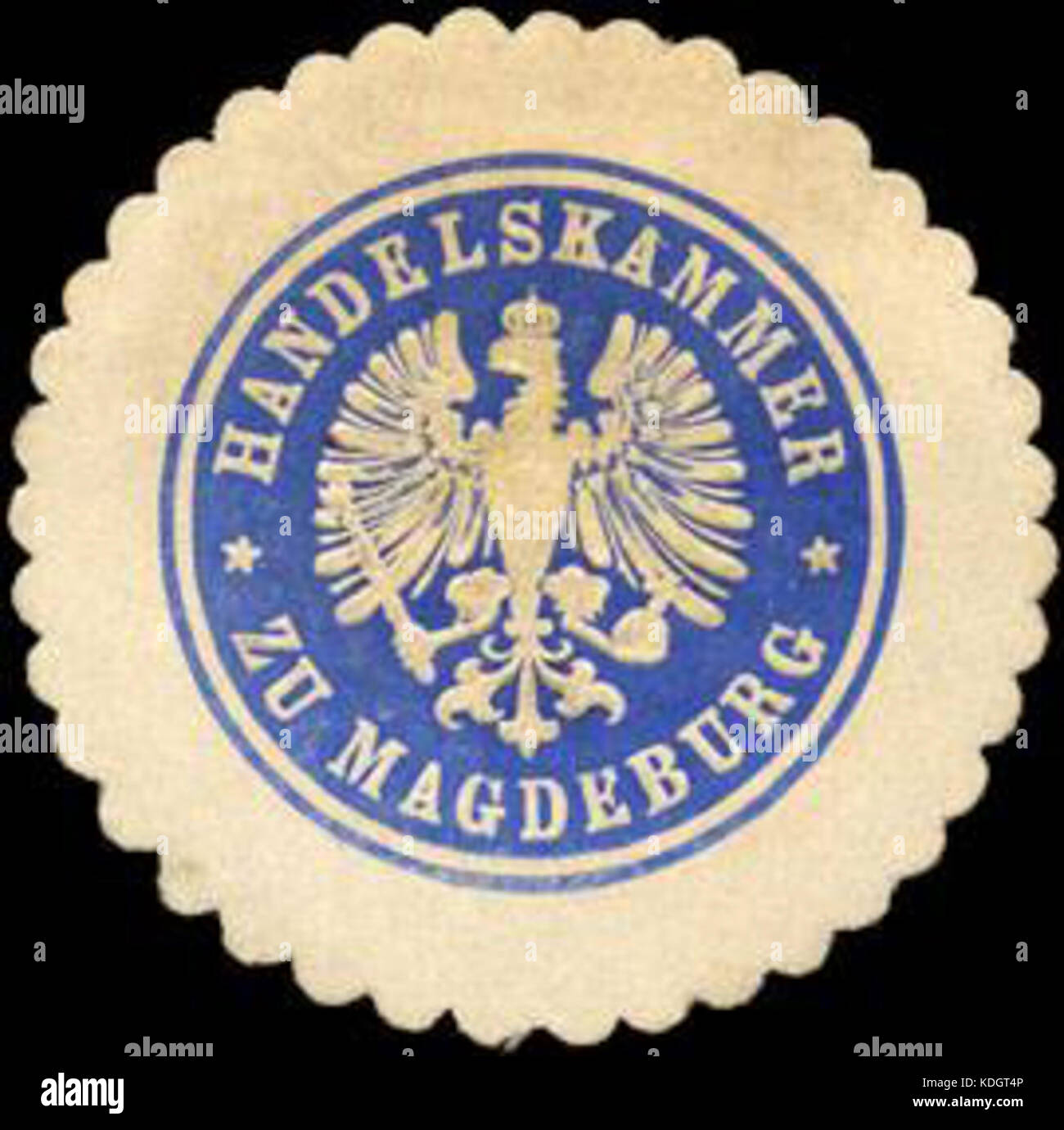 Siegelmarke Handelskammer zu Magdeburg W0213919 Foto Stock