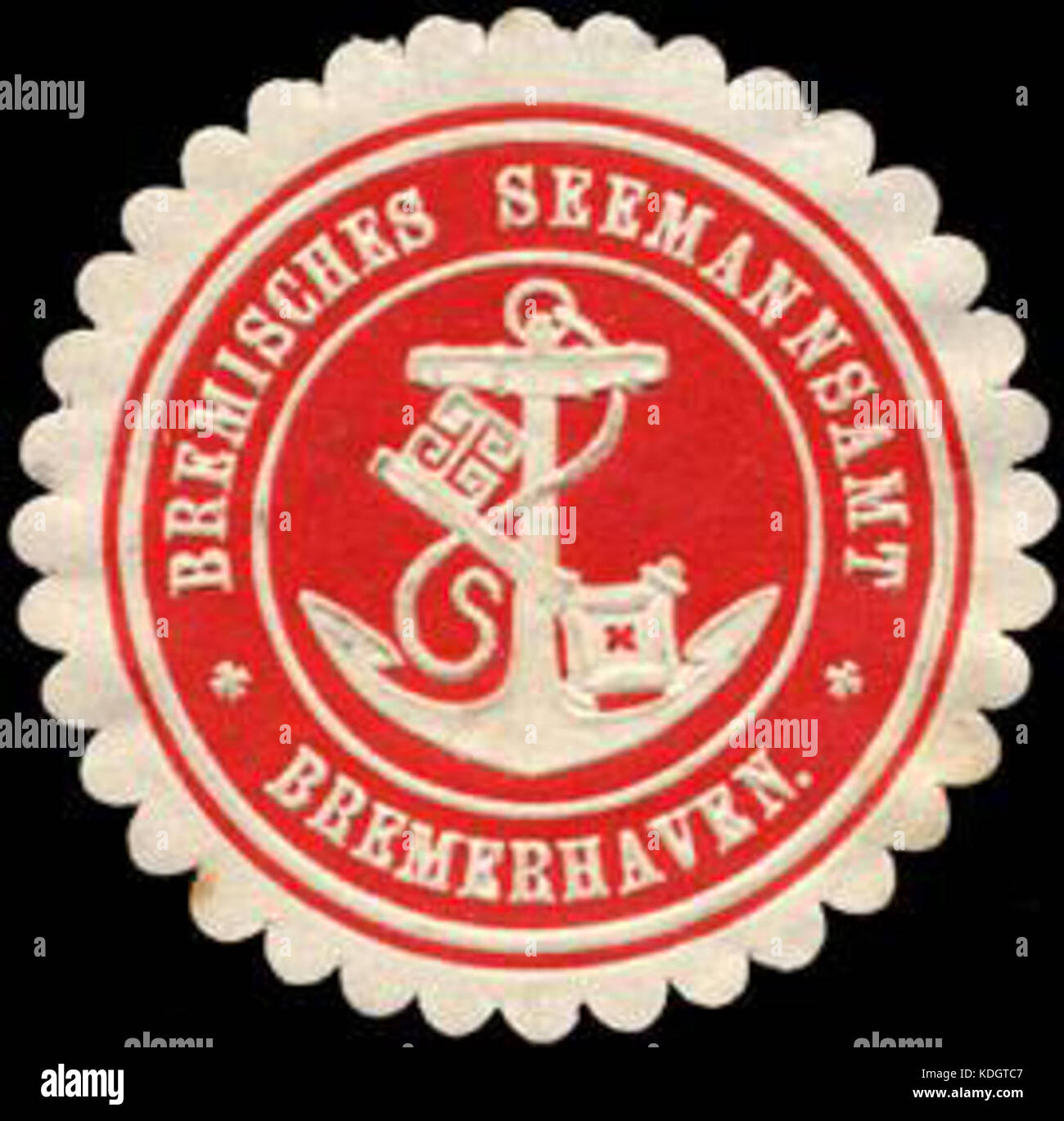 Siegelmarke Bremisches Seemannsamt Bremerhaven W0215061 Foto Stock