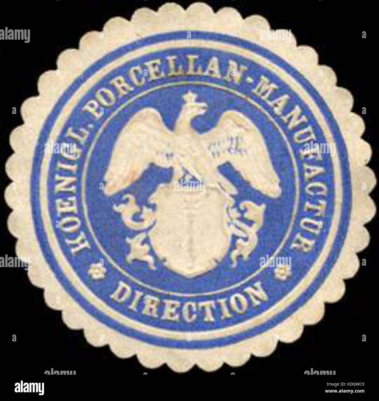 Direzione Siegelmarke Koenigliche Porcellan Manufactur KPM W0219796 Foto Stock