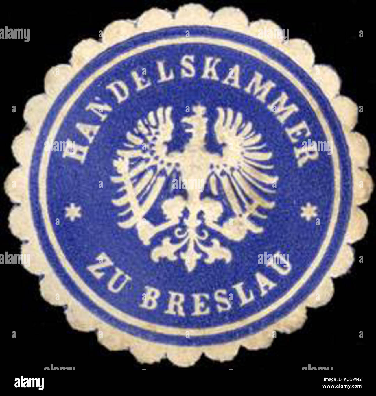 Siegelmarke Handelskammer zu Breslau W0221052 Foto Stock