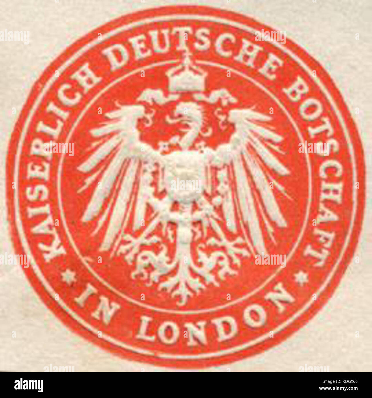 Siegelmarke Kaiserlich Deutsche Botschaft London W0223741 Foto Stock
