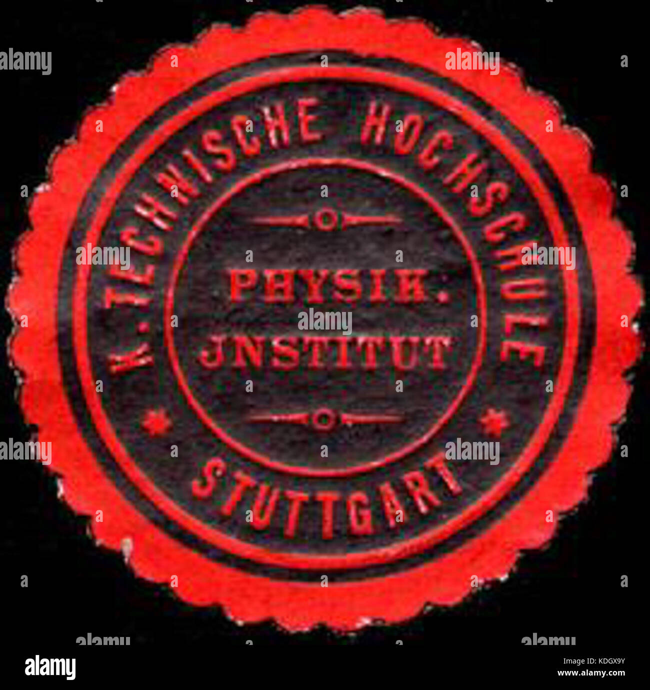Siegelmarke Physikalische Institut Technische Hochschule Stuttgart W0225207 Foto Stock