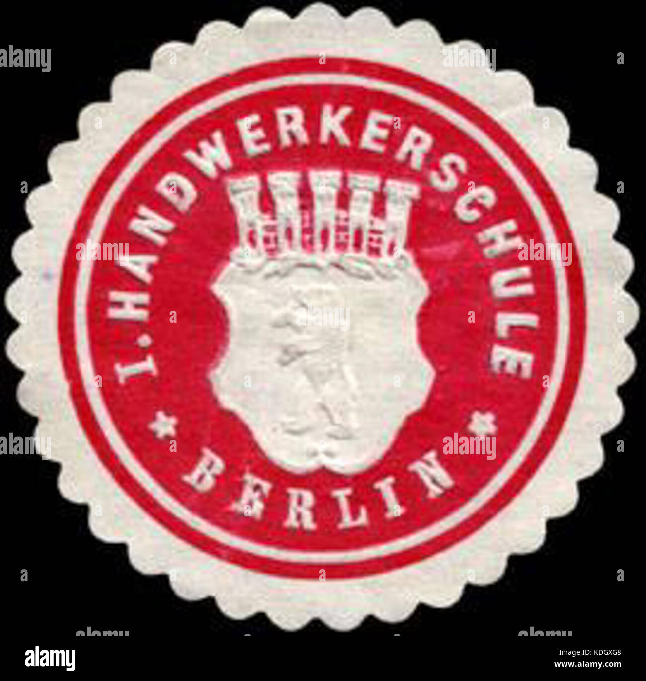 Siegelmarke I. Handwerkerschule Berlin W0226436 Foto Stock