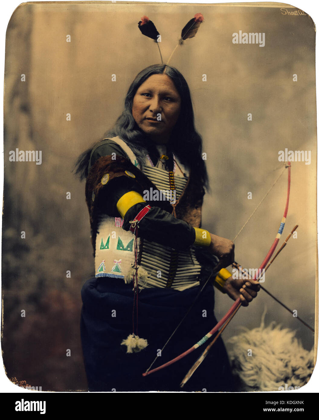 Gridare a, Oglala Sioux da Heyn foto, 1899 Foto Stock