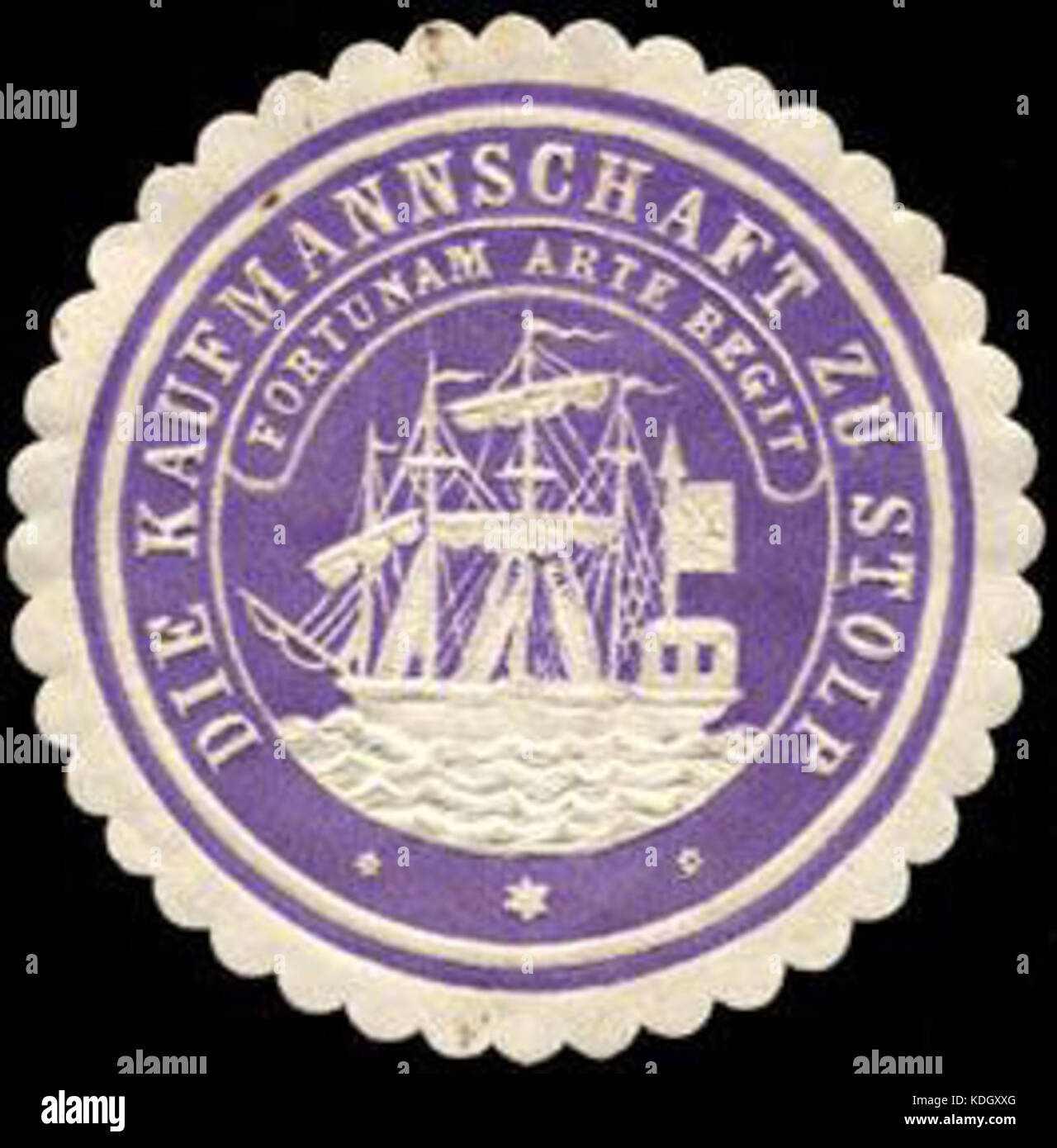 Siegelmarke Die Kaufmannschaft zu Stolp Fortunam arte regit W0227541 Foto Stock
