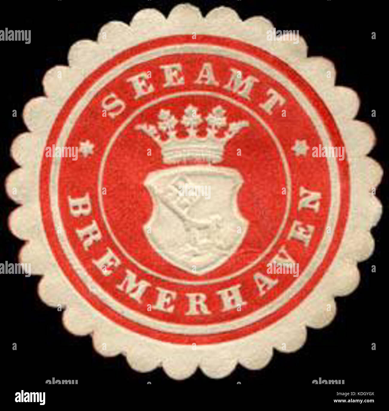 Siegelmarke Seeamt Bremerhaven W0232781 Foto Stock