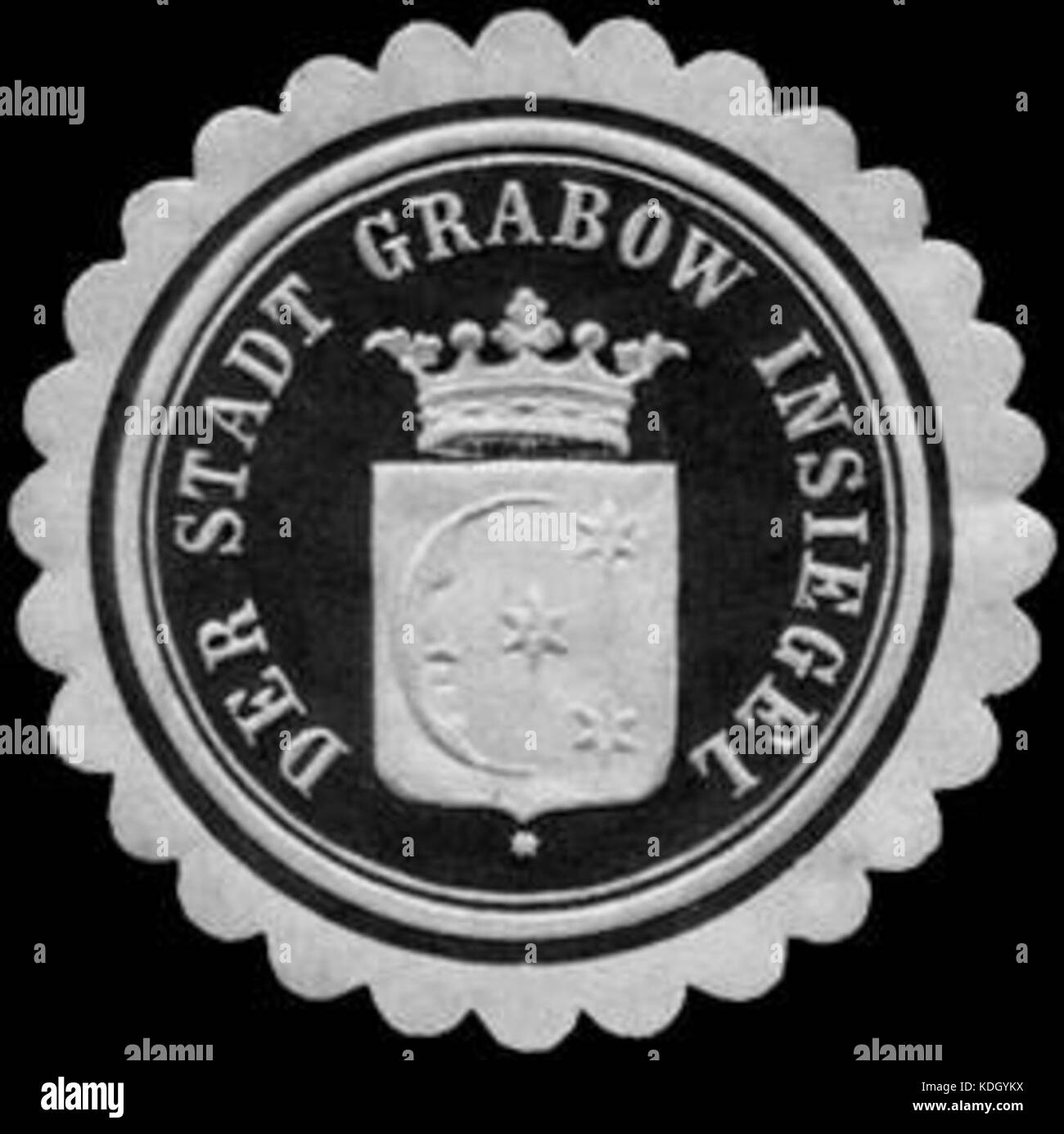 Siegelmarke Insiegel der Stadt Grabow W0233472 Foto Stock