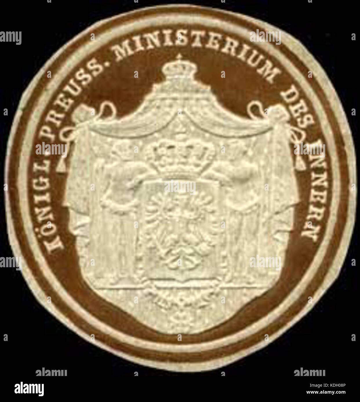 Siegelmarke K.Pr. Ministerium des Innern W0237361 Foto Stock
