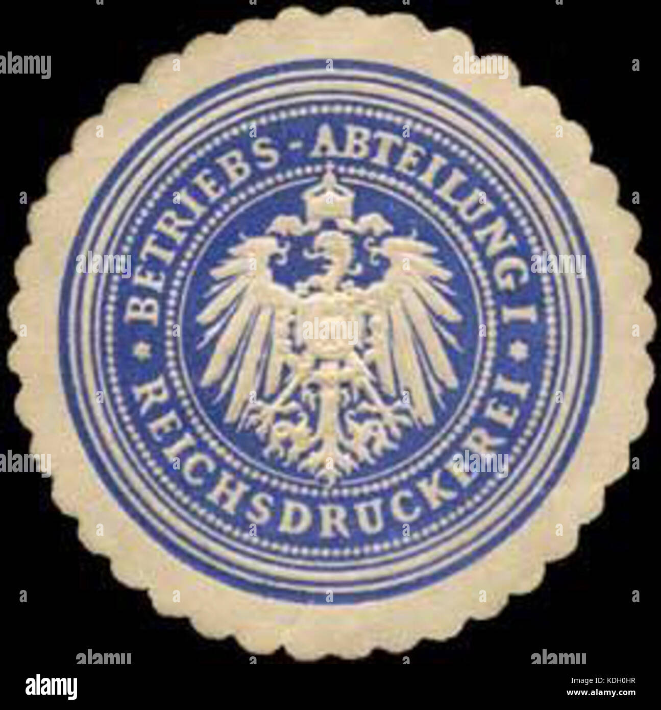 Siegelmarke Betriebs Abteilung ho Reichsdruckerei W0239530 Foto Stock