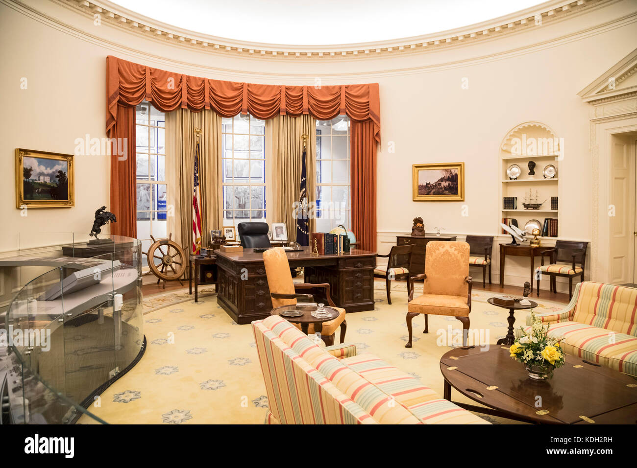 Grand Rapids, Michigan - una replica dell'ufficio ovale a Gerald Ford museo presidenziale. Foto Stock