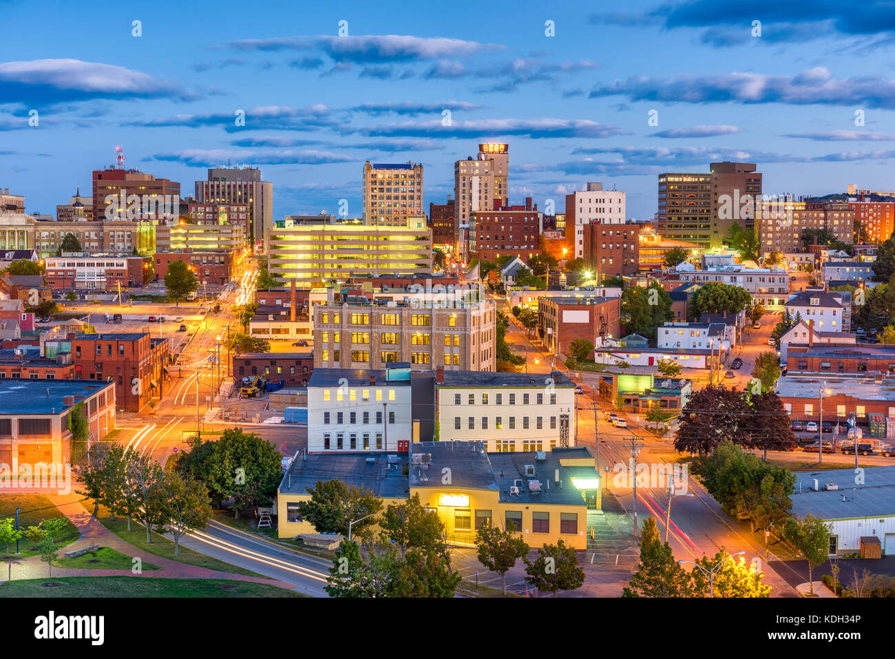 Portland, Maine, Stati Uniti d'America downtown cityscape. Foto Stock