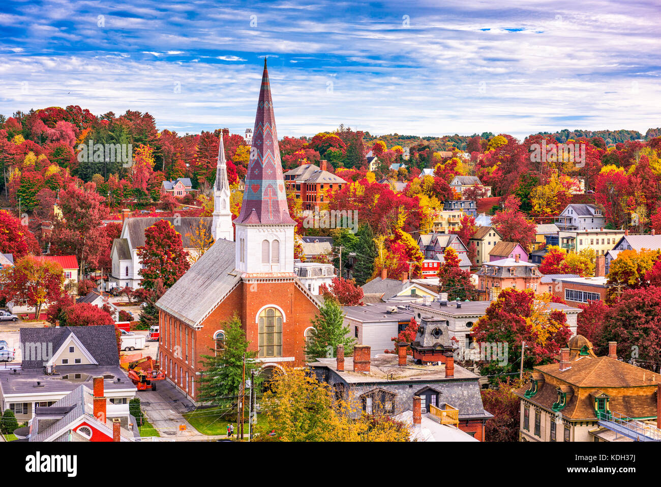Montpelier, Vermont, usa lo skyline della città in autunno. Foto Stock