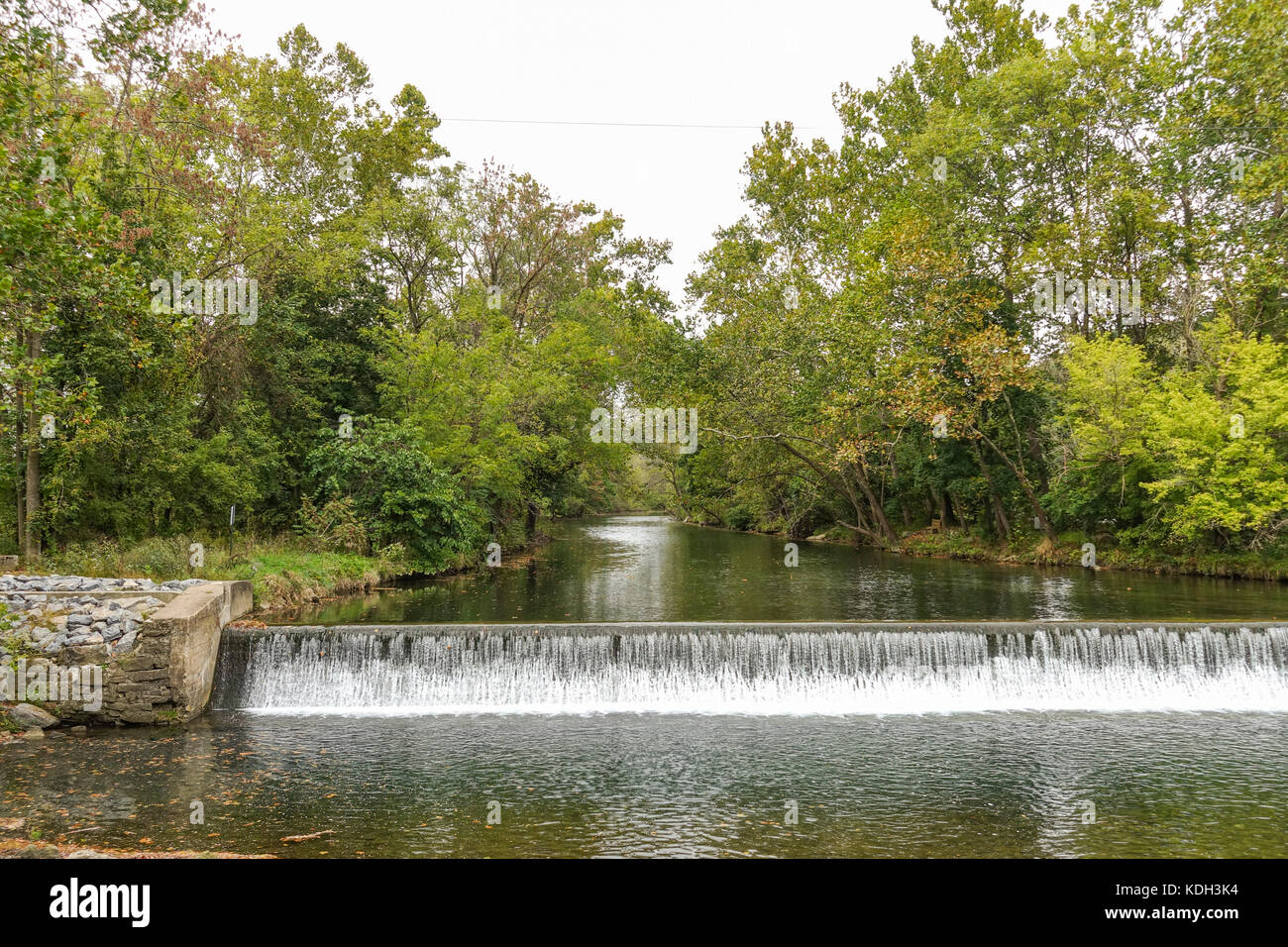 Bushkill Creek presso l'Easton, Lehigh Valley, Pennsylvania, Stati Uniti. Foto Stock