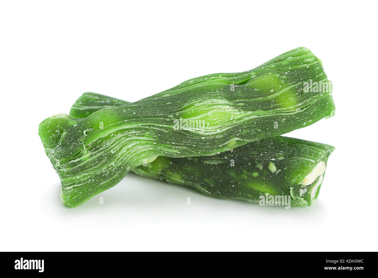 Verde Delizia Turca stick cibo dolce isolato su sfondo bianco Foto Stock