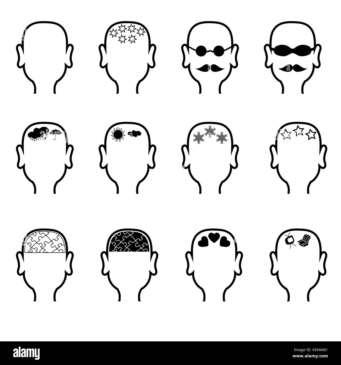 Svuotare le mans capi contorno Illustrazione Vettoriale