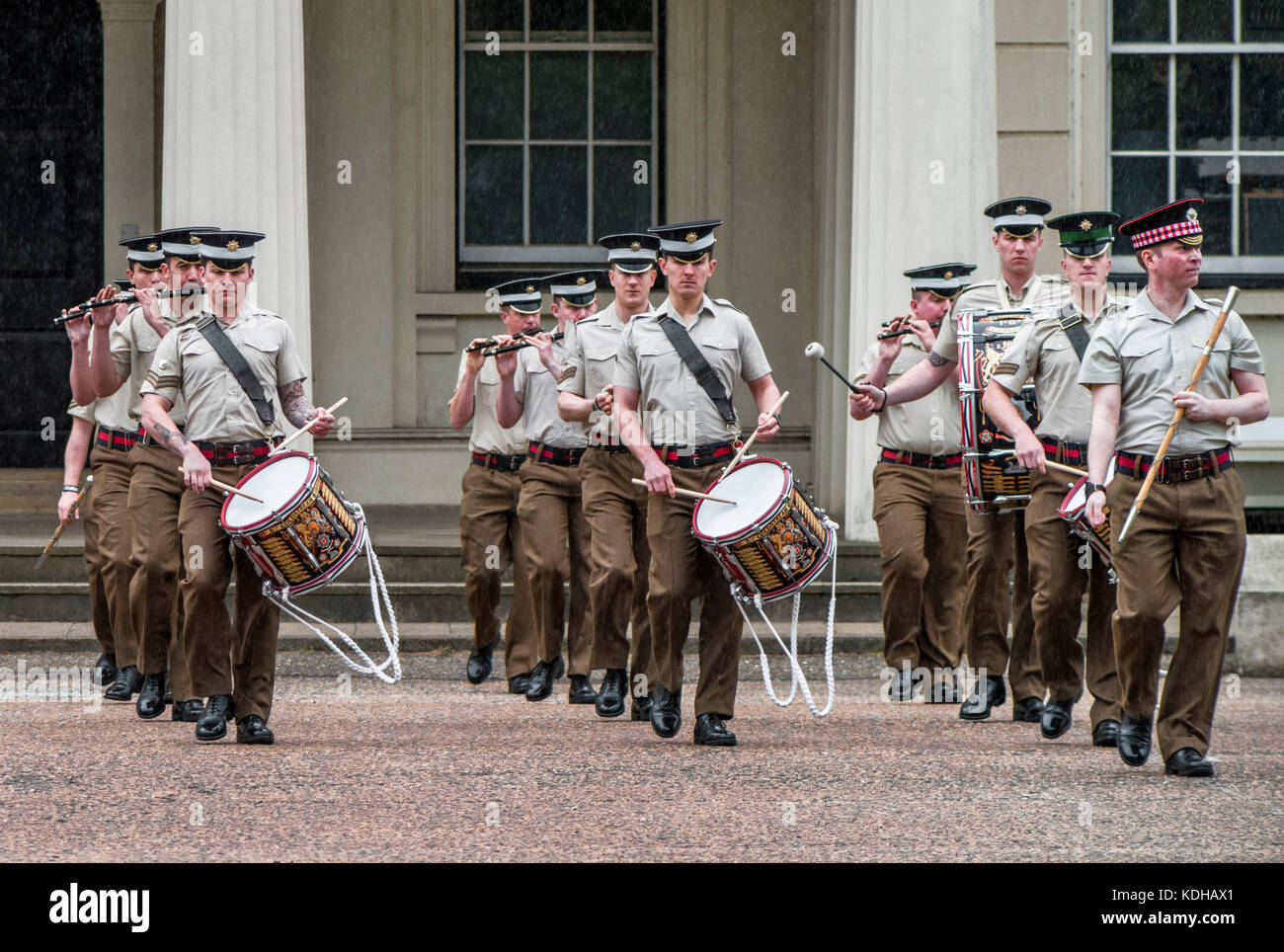Orchestra militare nei pressi di Whitehall. Londra Foto Stock