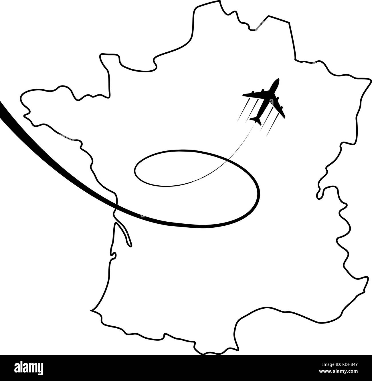 La torre eiffel e la mappa su bianco Illustrazione Vettoriale