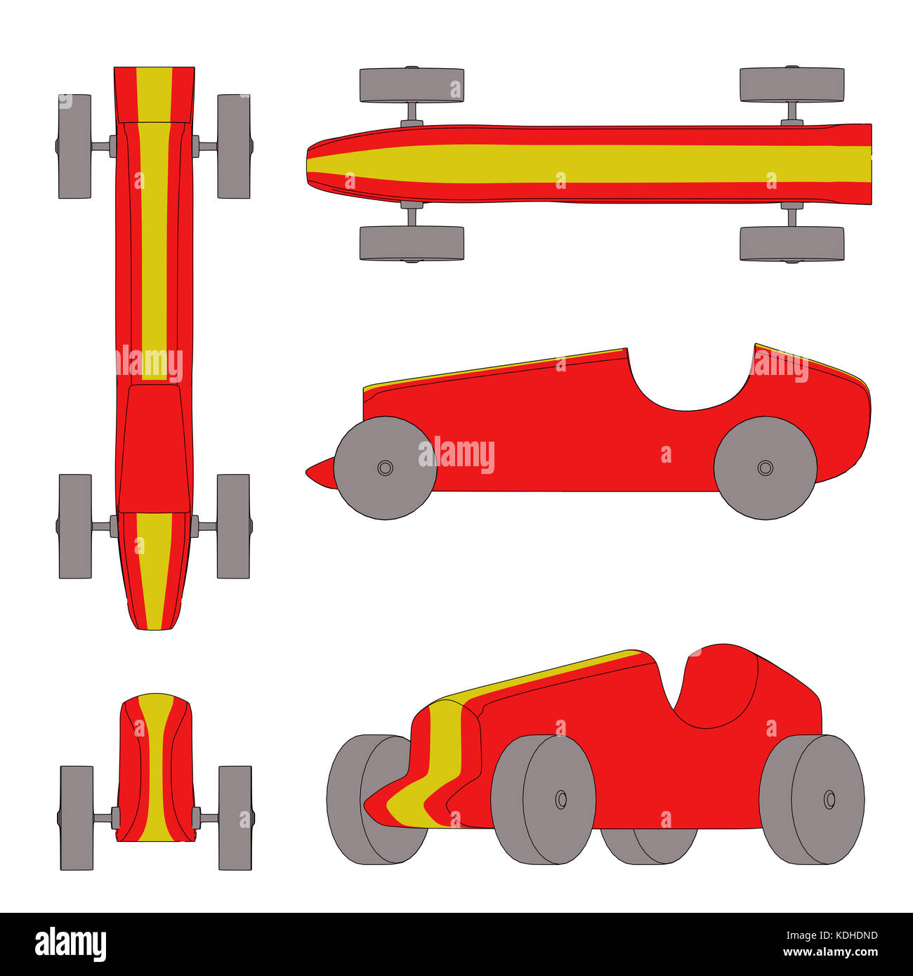 Fast giocattolo auto racing con contorni neri Foto Stock