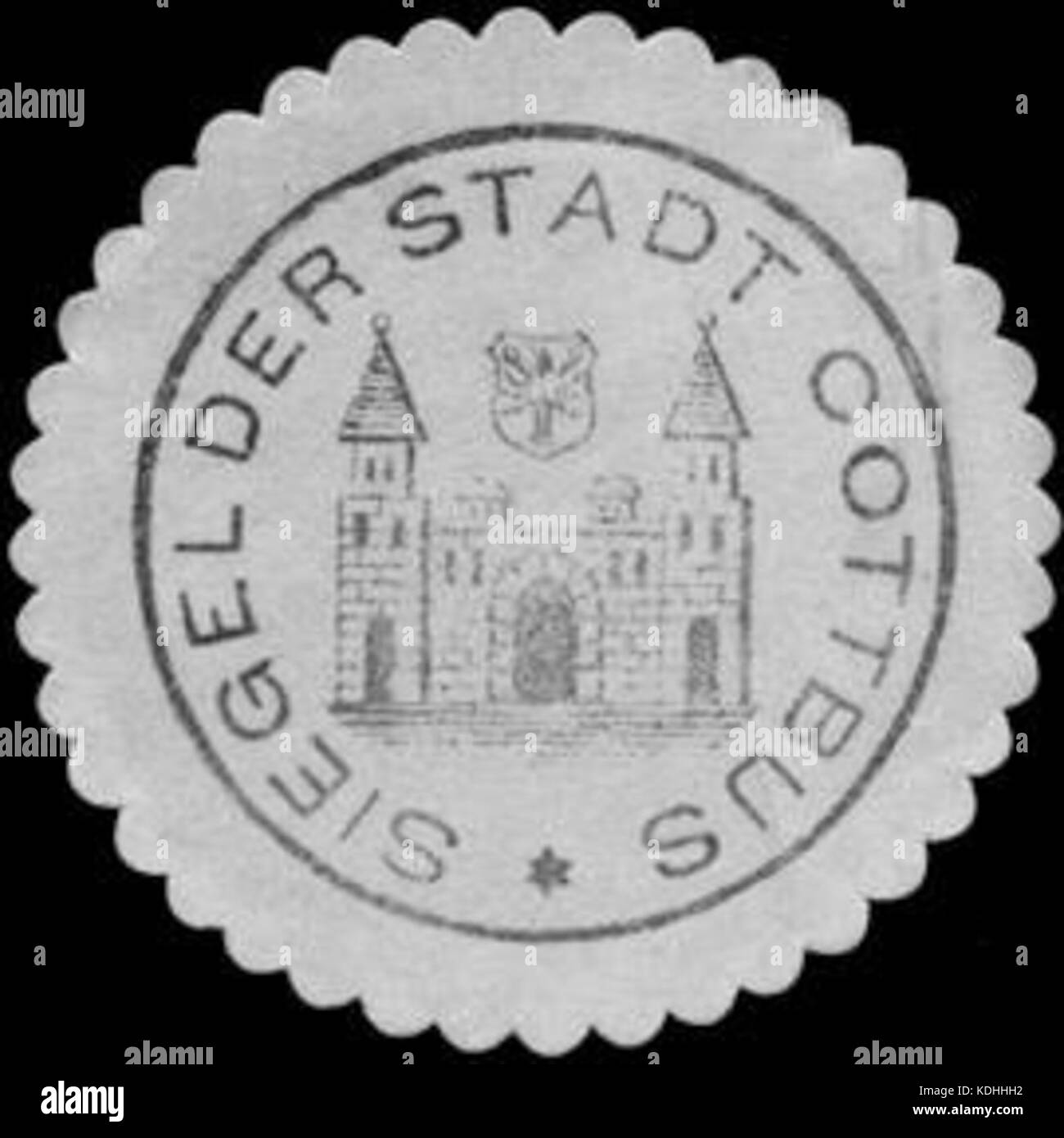 Siegelmarke Siegel der Stadt Cottbus W0313389 Foto Stock