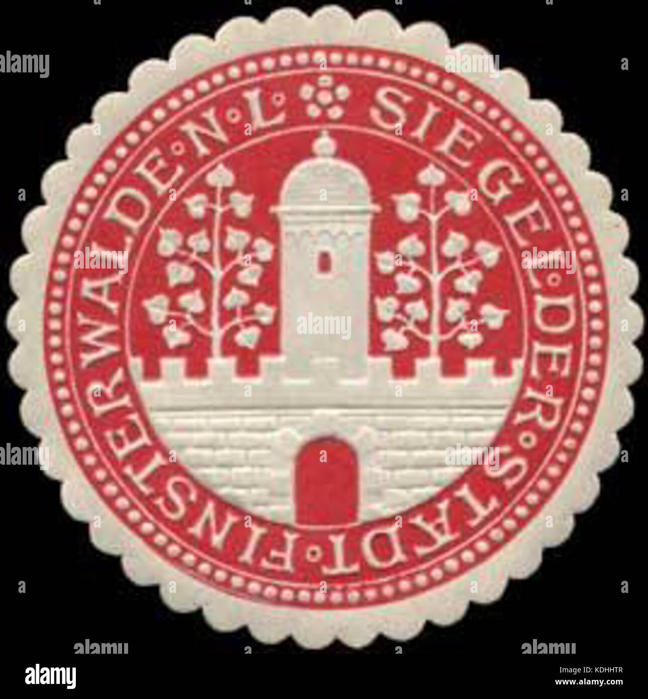 Siegelmarke Siegel der Stadt Finsterwalde Niederlausitz W0314661 Foto Stock