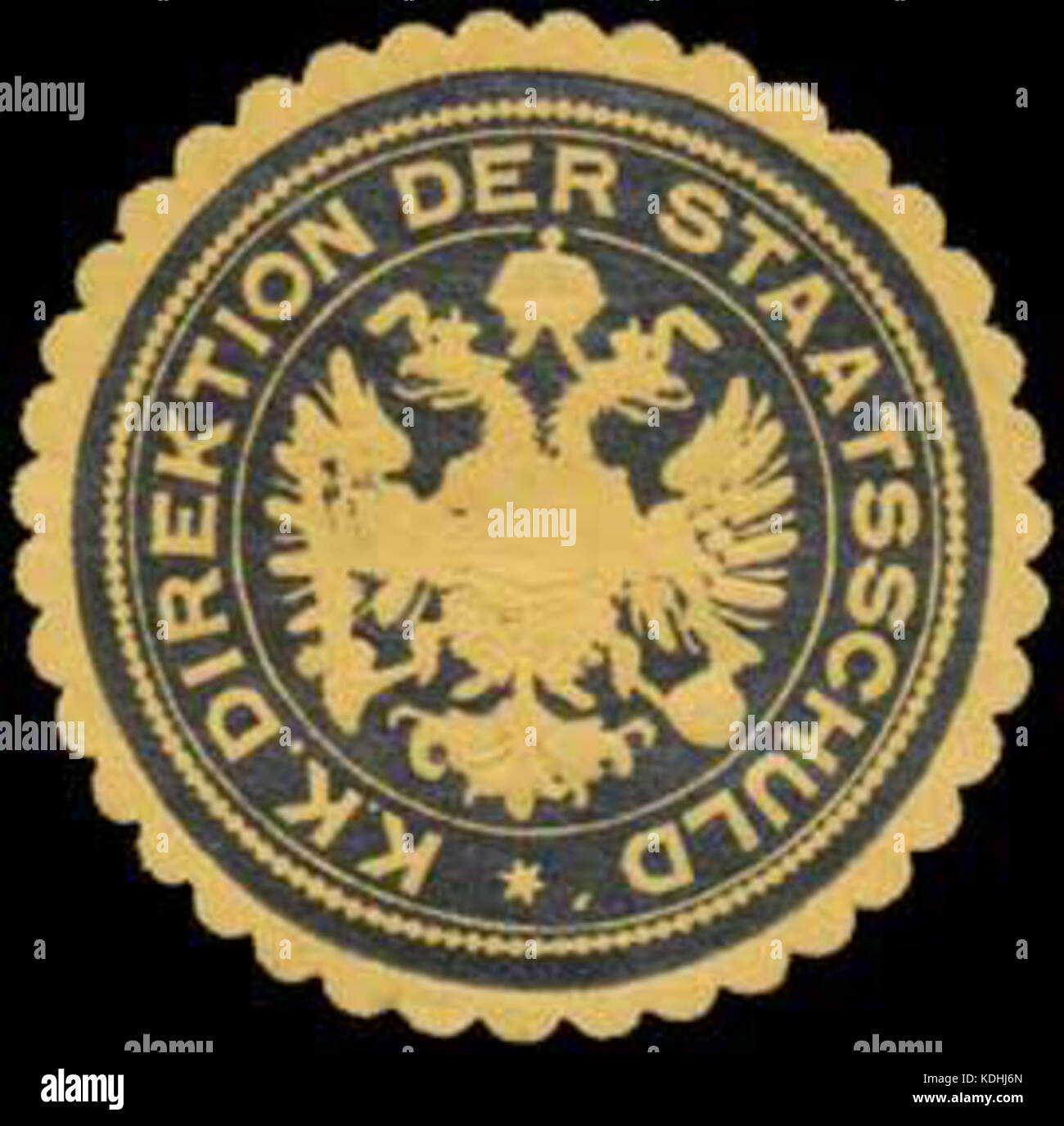 Siegelmarke K.K. Direktion der Staatsschulden W0319431 Foto Stock
