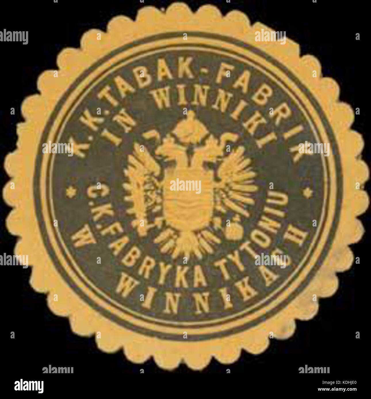 Siegelmarke K.K. Tabak Fabrik in Winniki W0321037 Foto Stock