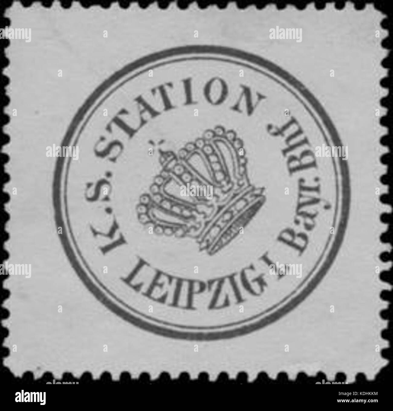 Siegelmarke K.S. Stazione Leipzig I. Bayrischer Bahnhof W0338761 Foto Stock